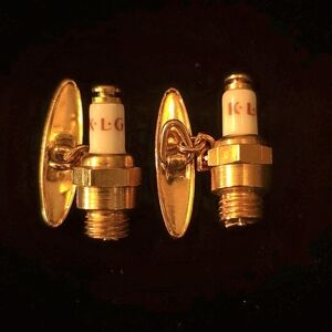 VTG KLG Spark Plug Cufflinks Bentley Rolls-Royce Automotive Memorabilia